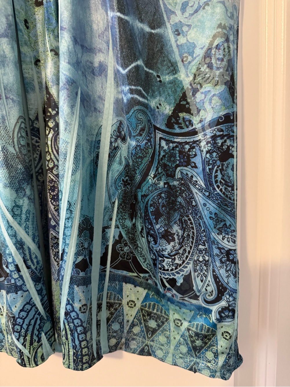 Apt. 9 Teal and Navy Embellished V-Neck Short Sleeve Tunic - Picture 6 of 11
